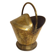Edwardian brass coal bin