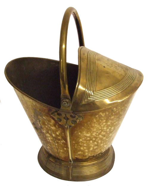 Edwardian brass coal bin