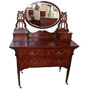 highly inlaid Edwardian mahogany dressing table