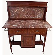 highly inlaid Edwardian marble top washstand