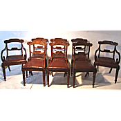 8 Regency mahogany bar back dining chairs