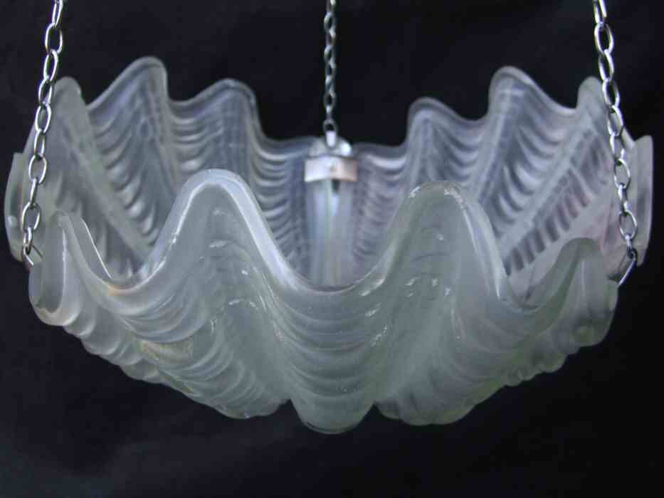 Beautiful Opaque Art Deco Shell Ceiling Light