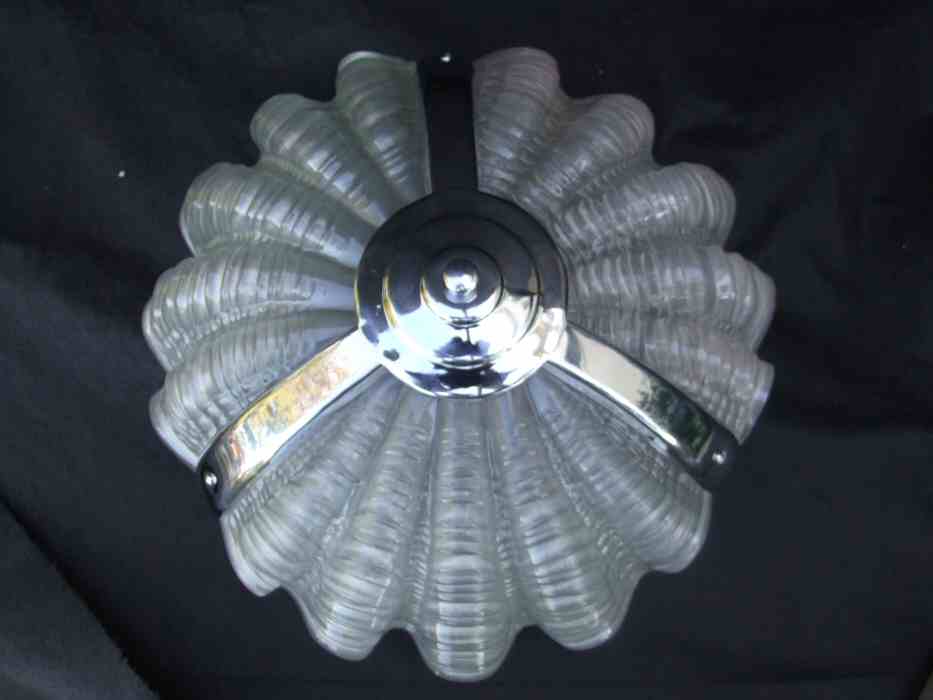 Beautiful Opaque Art Deco Shell Ceiling Light