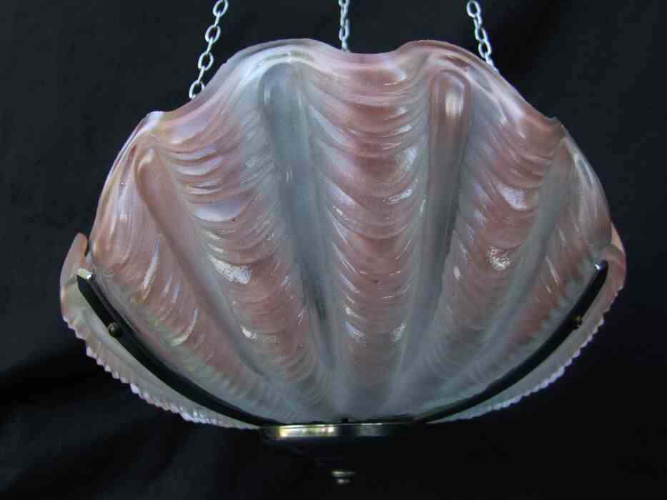 Pale Pink Art Deco Shell Ceiling Light