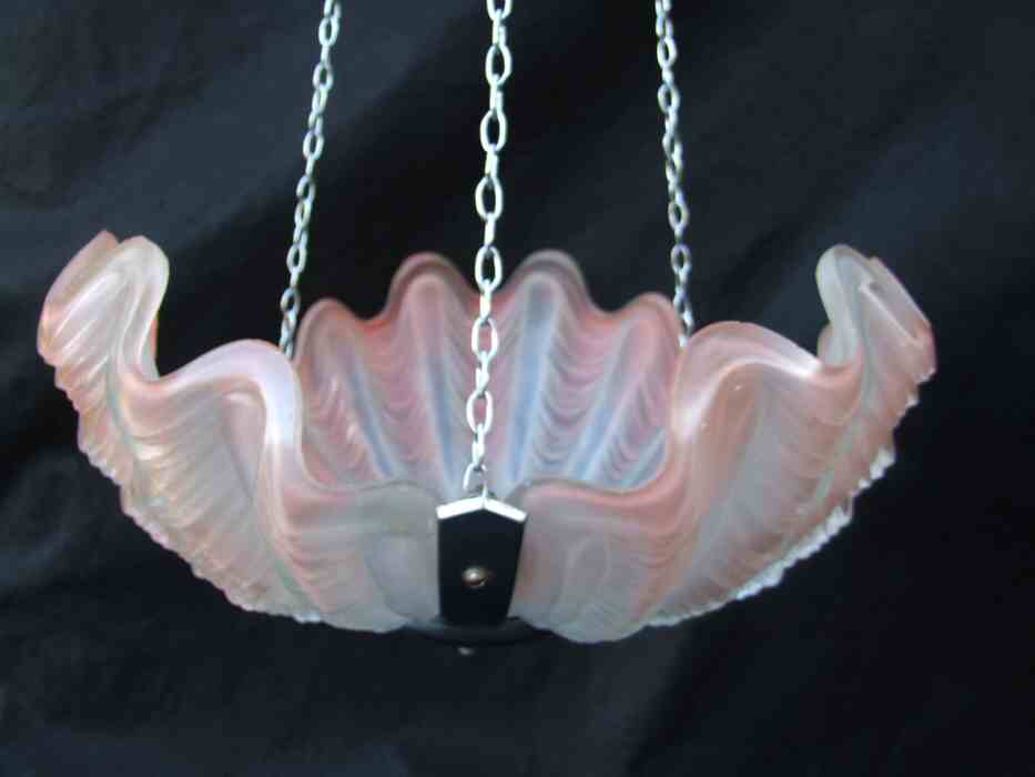 Pale Pink Art Deco Shell Ceiling Light