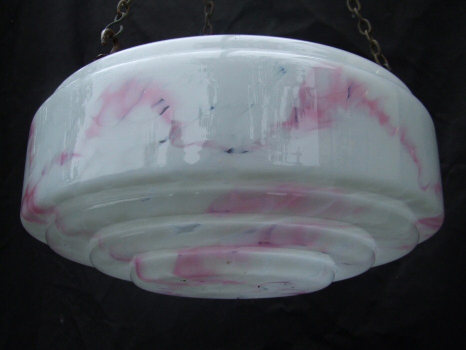 Mottled Pink Art Deco Lampshade