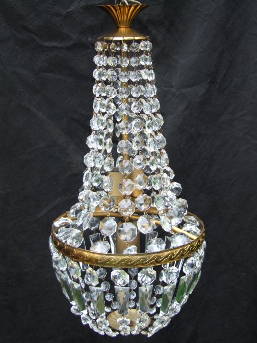 Pair of Matching Mid 20th Century Sac a Perles Chandeliers 