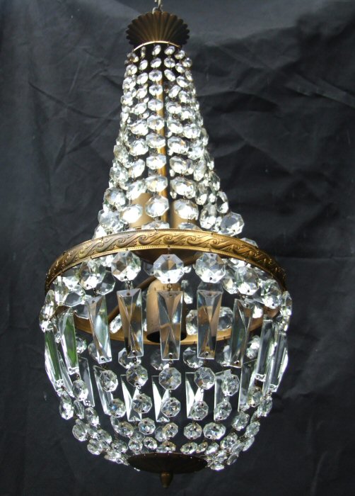 Pair of Matching Mid 20th Century Sac a Perles Chandeliers 