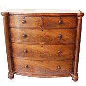 Early Victorian mahogany bowfront chest of drawers