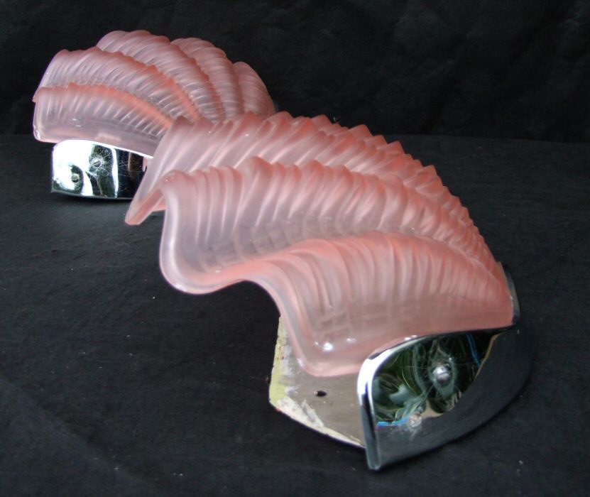 Pair of Pink Art Deco Shell Wall Lights