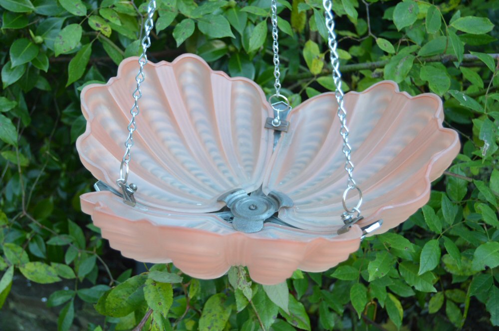 Soft Coral Art Deco Shell Ceiling Light