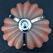Soft Coral Art Deco Shell Ceiling Light