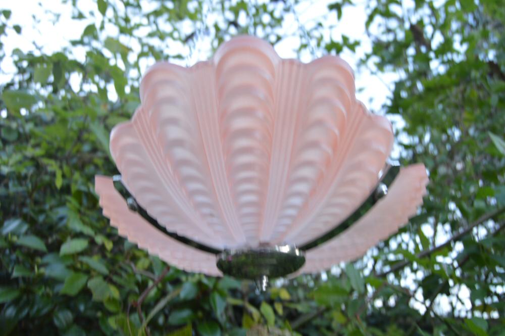 Soft Coral Art Deco Shell Ceiling Light