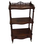 Victorian burr walnut whatnot