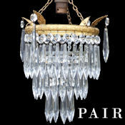 Pair of matching Edwardian Icicle Chandeliers