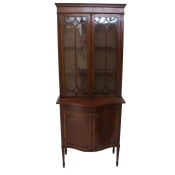 Edwardian inlaid mahogany display cabinet
