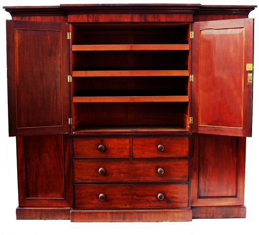 Early Victorian combination wardrobe