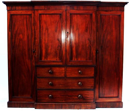 Early Victorian combination wardrobe