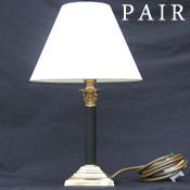 Pair of small Edwardian Corinthian Column Table Lamps