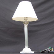 Edwardian silver plate Corinthian Column Table Lamp