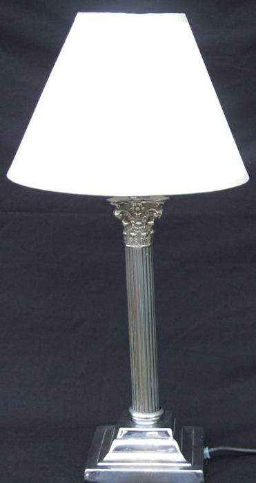 Edwardian silver plate Corinthian Column Table Lamp