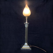 Very Large Late Victorian Corinthian Column Table Lamp