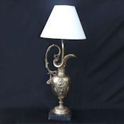 Mid 20th Century solid brass and marble table lamp