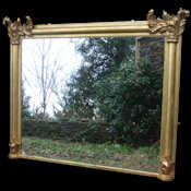 Large Gilt over mantle mirror