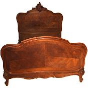 French Victorian Louis XV style mahogany double bed 