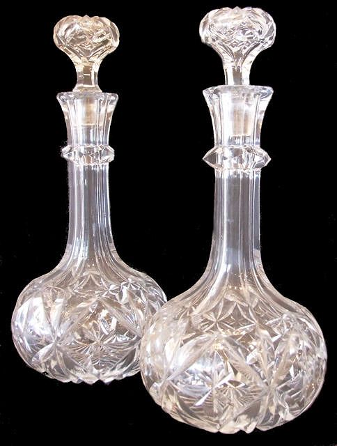 Cut glass decanters