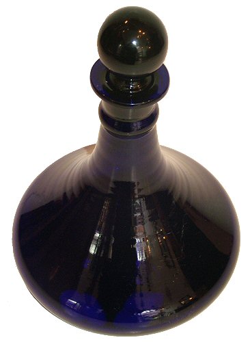 Antique blue glass decanter