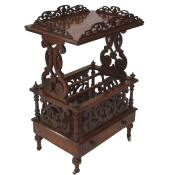 Victorian figured walnut cantebury
