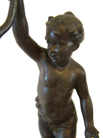 Antique spelter lamp