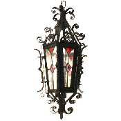 Six Panel Stained Glass Lantern