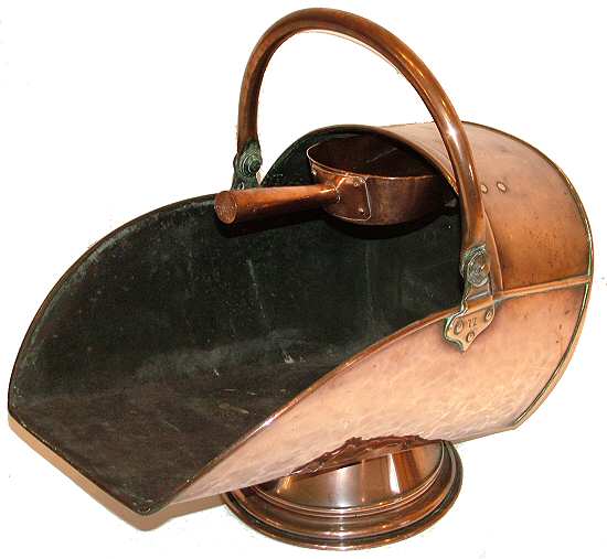 Antique copper coal skuttle