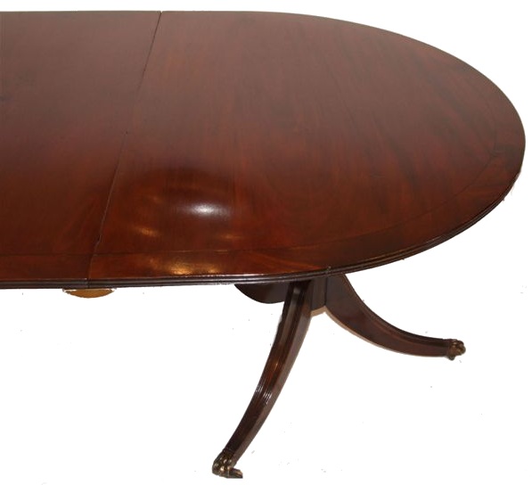 Edwardian Twin Pillar Mahogany Dining Table 