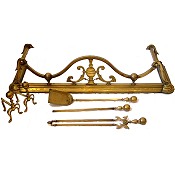 antique brass fender set