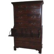 Georgian mahogany secretaire chest on chest