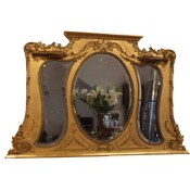 Victorian gilt overmantle mirror