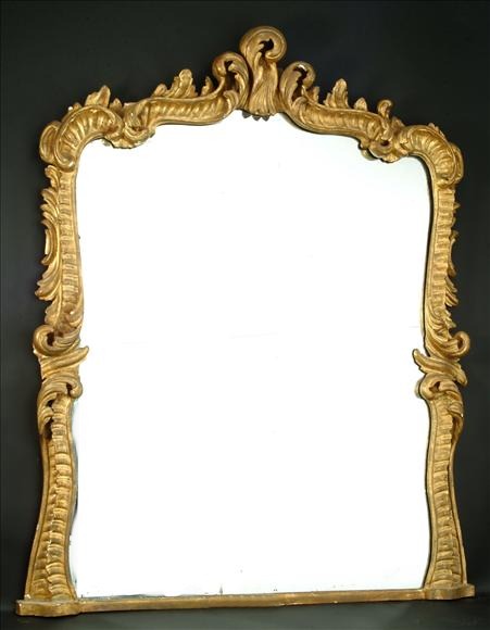 Giltwood and Gesso Overmantle Mirror