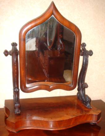 Victorian (circa 1850)Flame mahogany dressing mirror