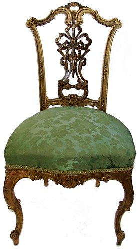 Late victorian gilt side chair