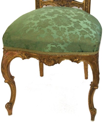 Late victorian gilt side chair