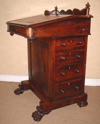 Victorian rosewood Davenport desk