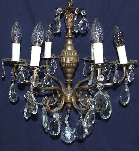 A 6 arm Italian antique chandelier