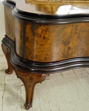 Italain antique burr walnut Cheval mirror