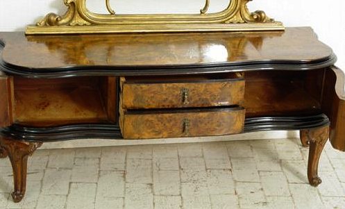 Italain antique burr walnut Cheval mirror