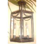 Hexagonal 4 light hall lantern
