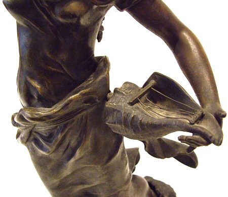 Antique spelter lamp