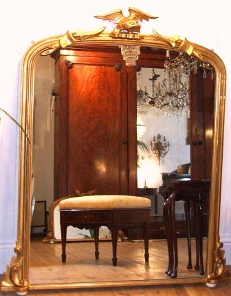 Antique large gilt mirror